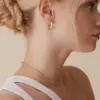 Eavva 14K Gold Plated Small Chunky Hoops Earrings for Women Classic Thick Lightweight Gold Earrings With Sterling Silver Post 5