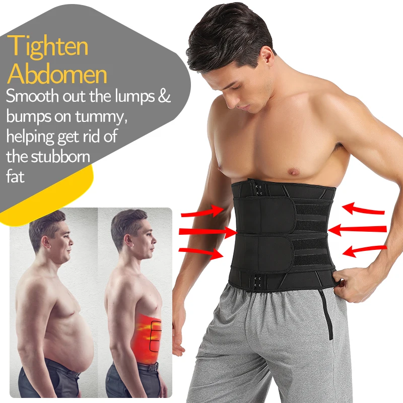 Waist Trainer Shaper Corset For Men Abdomen Reducer Slimming Belt Back Support High Compression Modeling Strap Workout Girdle