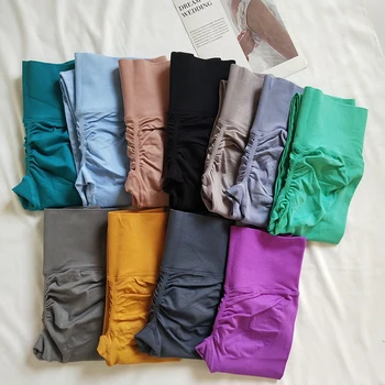 Pantaloni sportivi a vita alta da yoga senza cuciture Leggings sportivi Vedi attraverso lo yoga Palestra da corsa Pantaloni ad asciugatura rapida Pantaloni scrunch