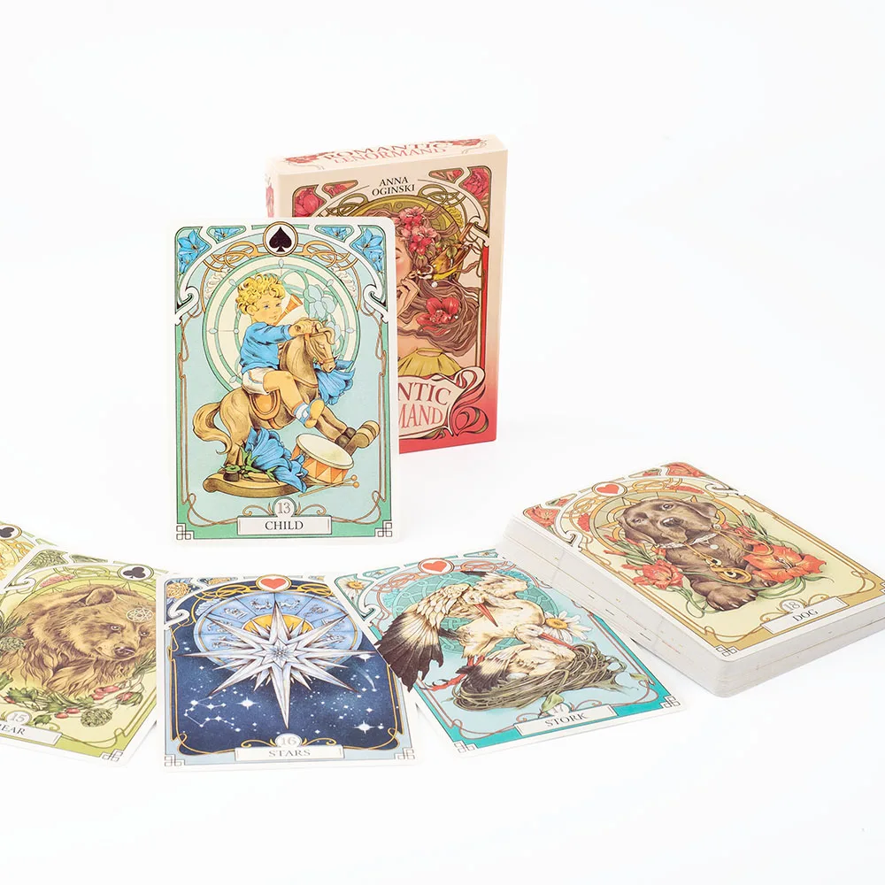 Cards 37Pcs Romatic Lenormand Tarot Deck Full English Version Oracles Deck For Girl Board Games 10.2*7.2Cm