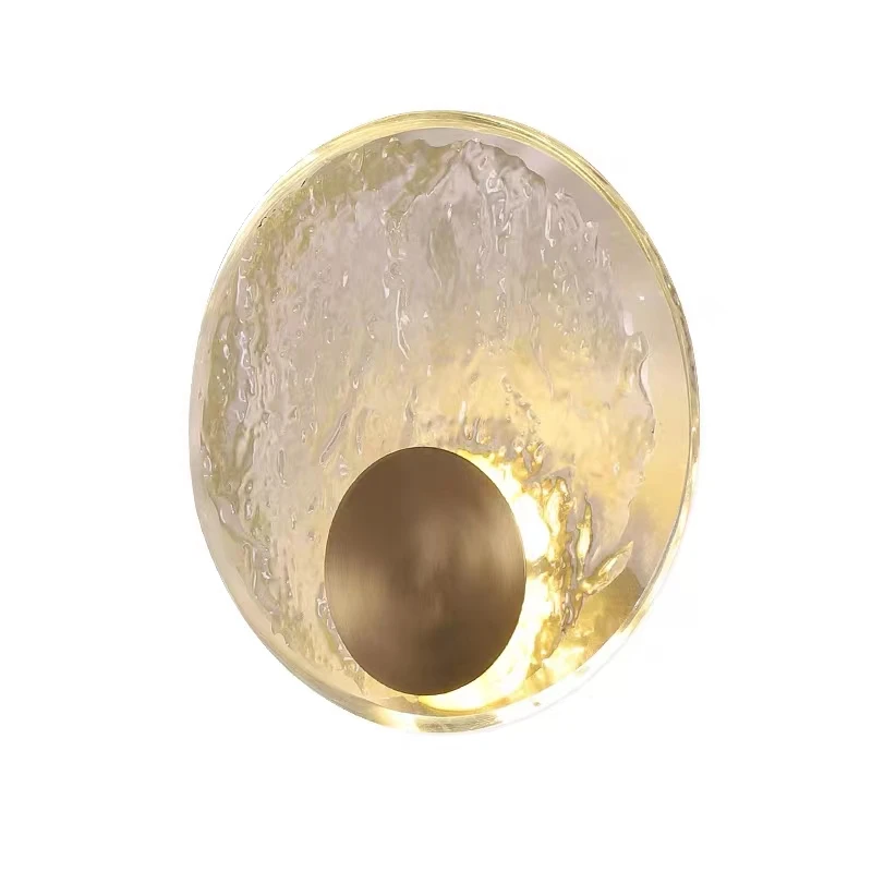 Light luxury copper bedroom bedside wall lamp living room sofa simple background wall glass wall lamp designer creative lamps 6