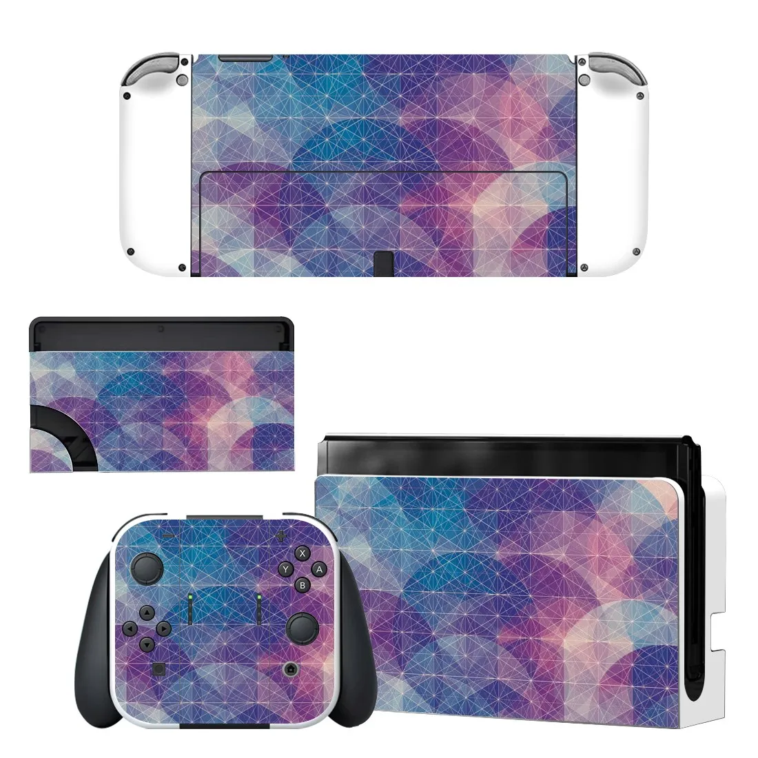 Full Body Protective Cover Skin Art Decals Compatible Nintendo Switch Oled Game Console Controller Decor 1set Starry Sticker 