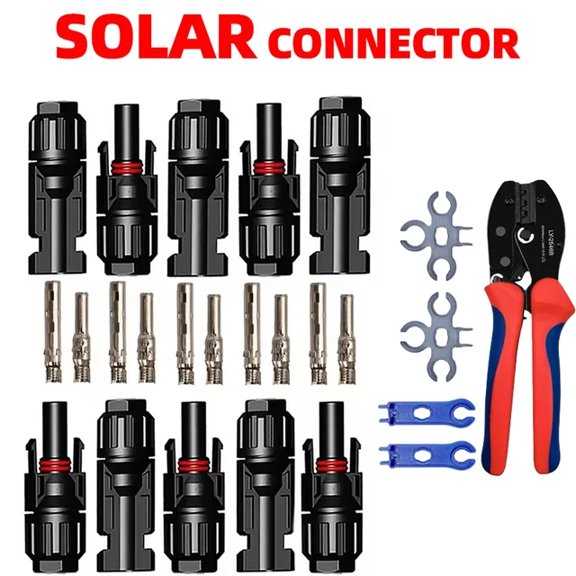 600/400/200/100/40/20/10 pièces connecteurs solaires prises PV 1000V 30A Kit de connecteurs de panneau solaire disponible pour câbles PV/MC 2.5/4/6 mm2 1