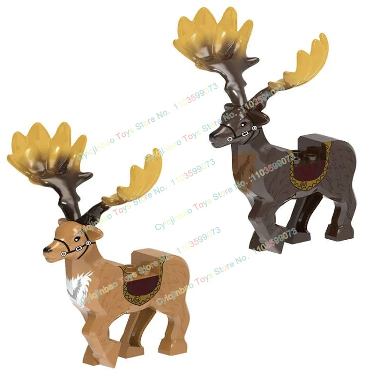 Mittelalterliche Militär-Kavallerie-Figuren, Kriegs-Wolf-Tiere, Bausteine, Teile, Ritter, Waffen, Zubehör, Spielzeug für Kinder, RZ200-202, H049 – Detail 8