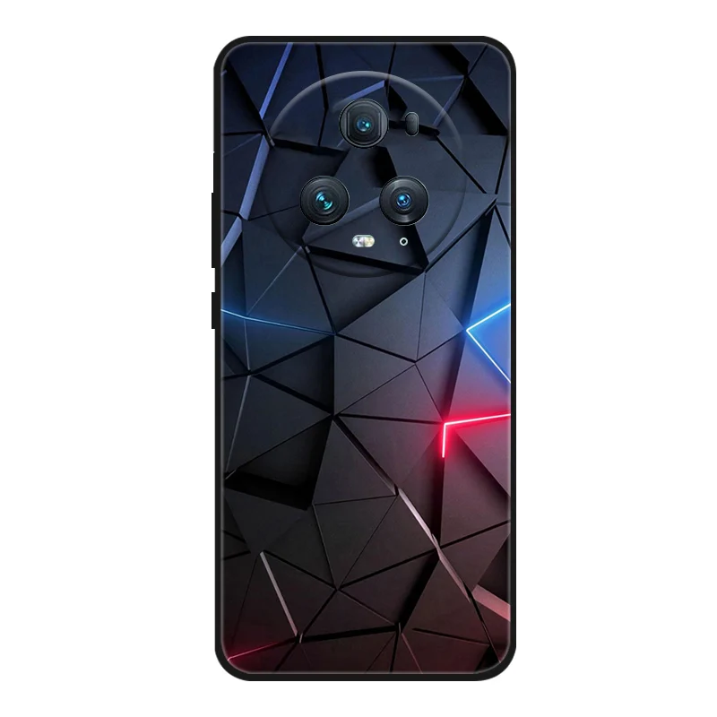 Adorable Cartoon Cat Design Black Silicone Soft Phone Case - Compatible with Honor Magic 5 Pro