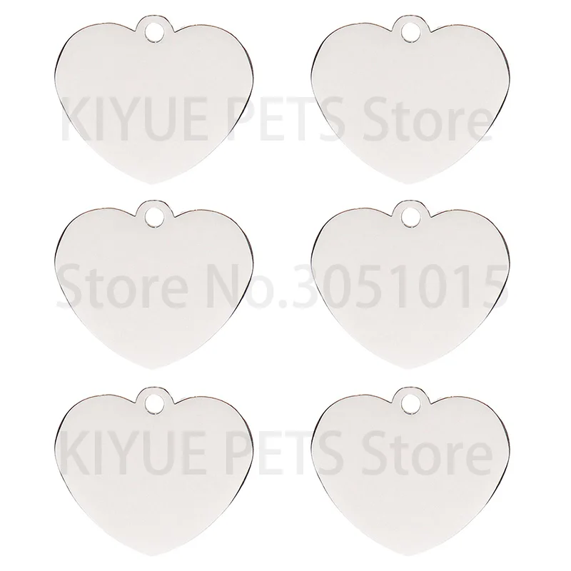 

50pcs heart - shape stainless steel tag