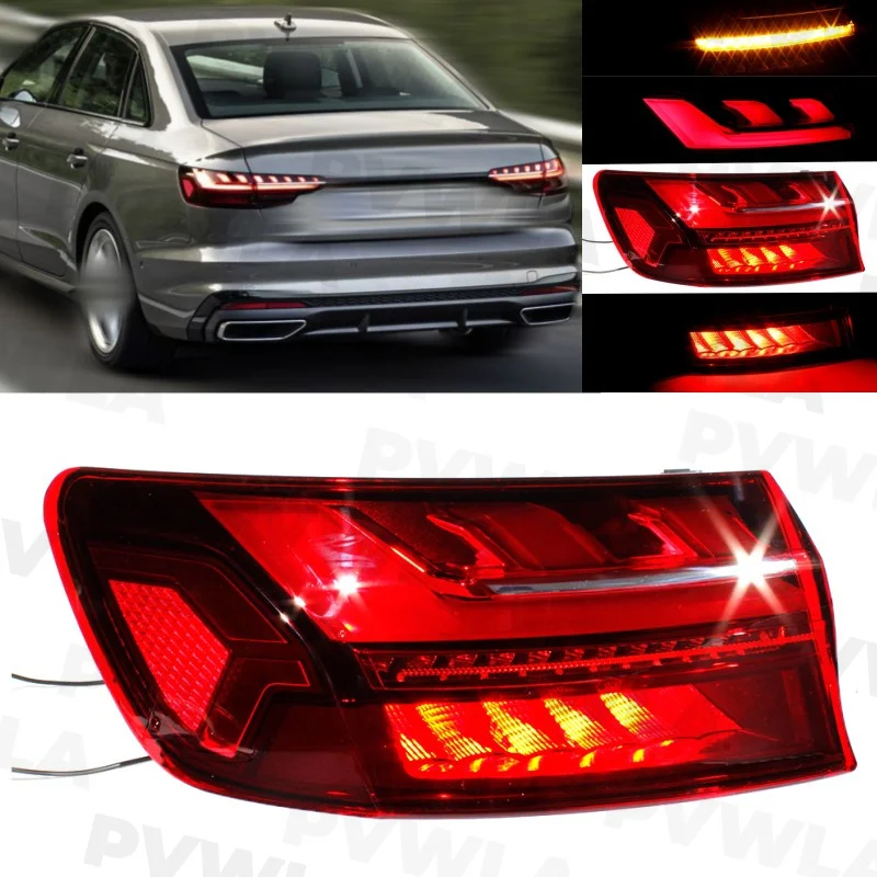 1pc Left Side Outside LED Tail light Rear Lamp For Audi A4 B9 Sedan 2021 2022 2023 Car accessories 8W5 945 091AA