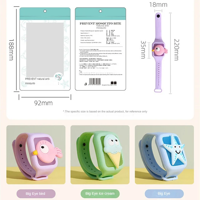 1Pc Kültéri Szúnyogtaszító Karkötők Gyerek Rajzfilm Vaku Nyári Növény Illóolaj Szúnyogriasztó Óra - Image 6