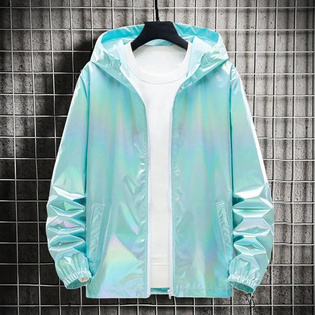 

Sun Protection Jacket Skin-touch Elastic Cuff Zipper Windbreaker Jacket Colorful Super Soft Men Autumn Jacket for Outdoor