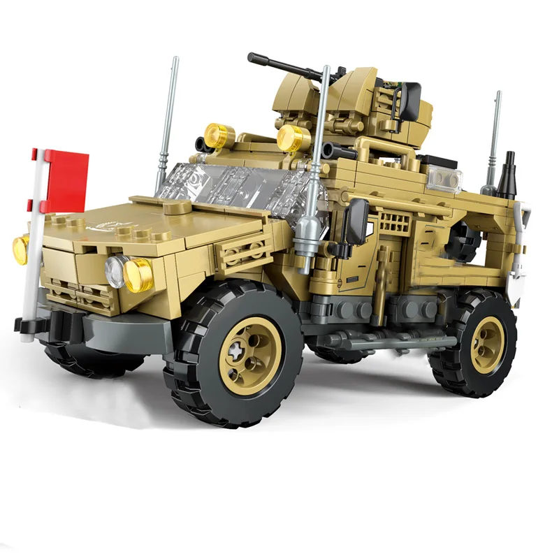 

WW2 Military Model M-ATV Wheeled Anti-Mine Anti-Ambush Vehicle Collection Ornaments Building Blocks Bricks Toys Gifts
