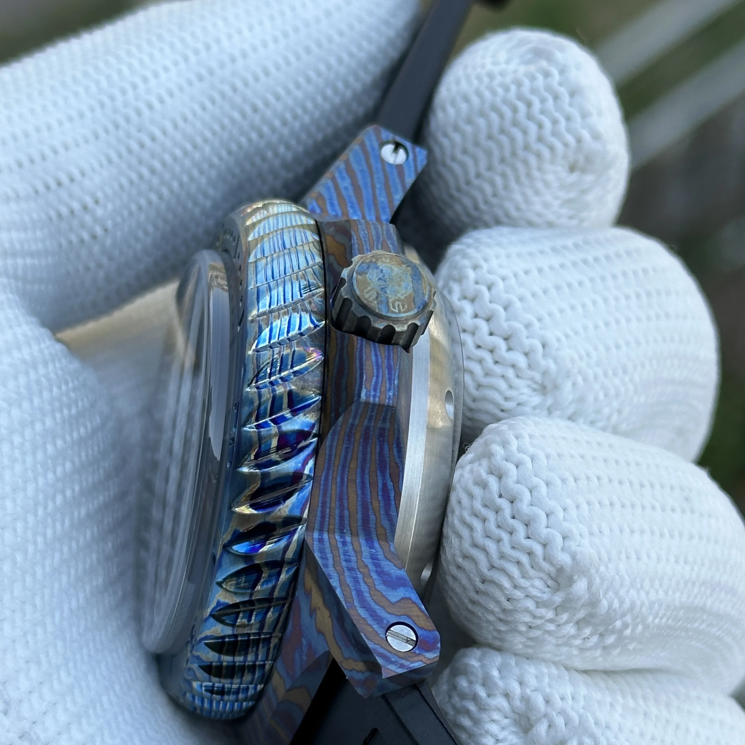 STEELDIVE Titanium Damascus Watch SD1982Y 46.5MM Case 10000M