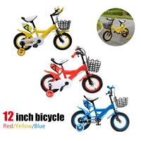 Vélo pour enfants bleu/jaune/rouge vélo de 12 pouces pour enfants jeunes filles vélo pour enfants adapté à 2-4 ans 6
