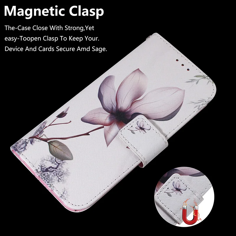 Artistic Flip Leather Magnetic Phone Case - Premium Painted Design