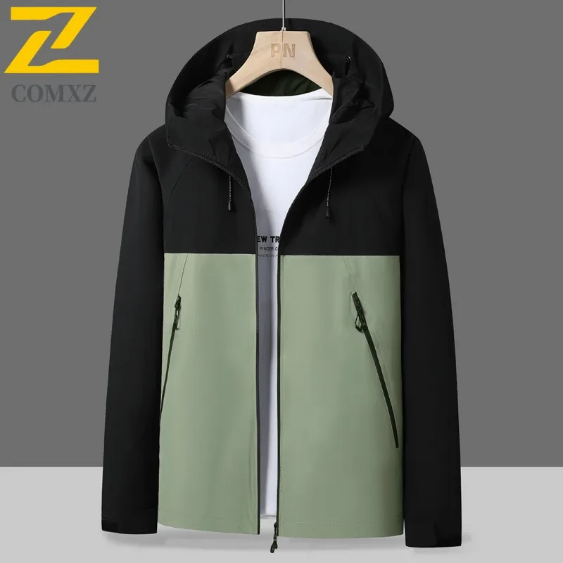 EiAO Windbreaker Unisex Autumn Lightweight Jacket Waterproof Windproof Colorblock  Hiking Coat for Camping Fishing Outdoor Wear