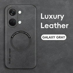 Magnetic Retro Leather Soft Wireless Charging Phone Case Cover for OnePlus Nord 3 (GRAY)