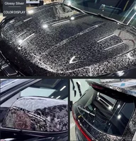 Autocollant de voiture auto-adhésif en Fiber de carbone forgé au Laser brillant, Film de carbone en vinyle brillant pour décalcomanie de voiture 5