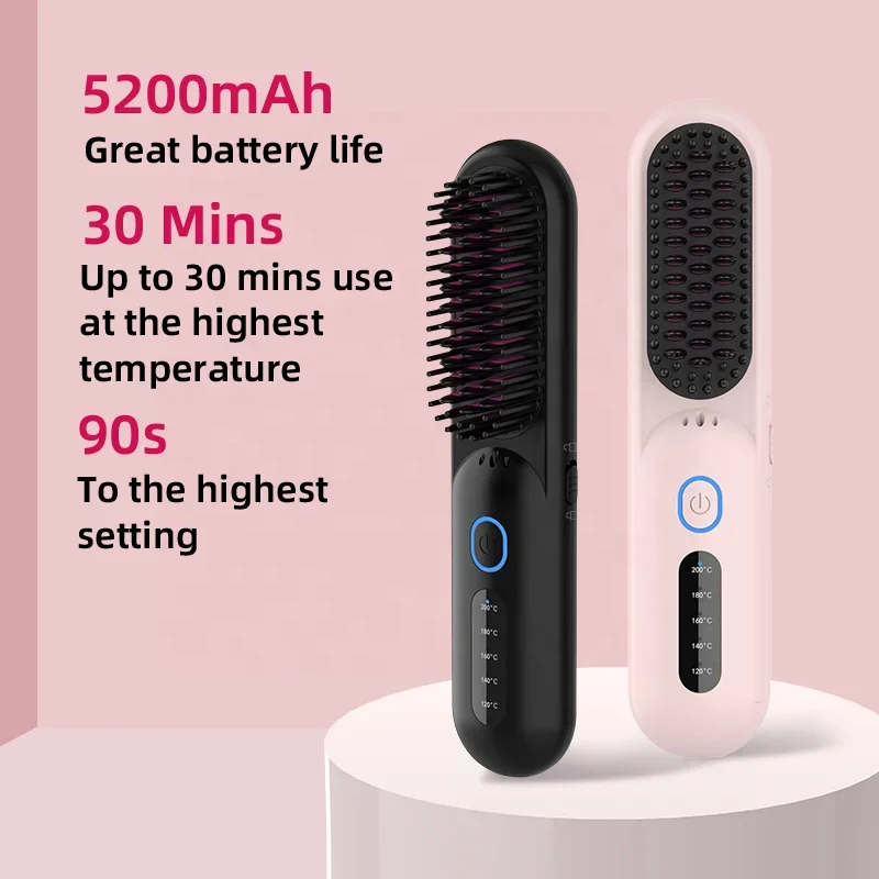 Cordless Suppliers Beard Hair Straightener Comb Brush For Men Ceramic Professional Anion Beard Straightening Comb