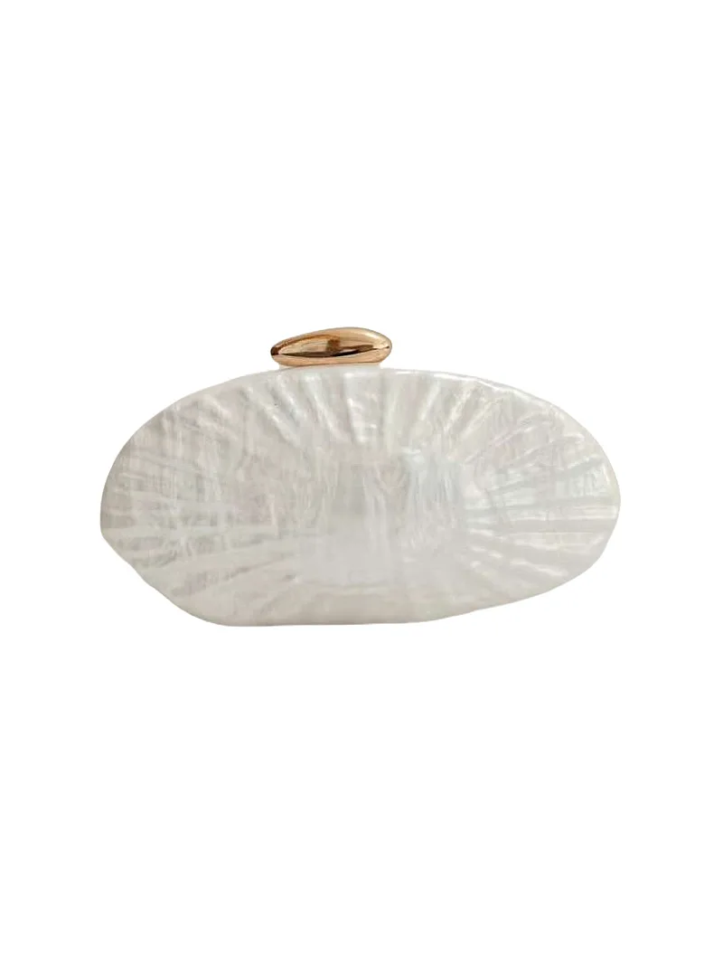 Luxury Acrylic Clutch Purse For Women Ladies Evening Crossbody Bag Vintage Marble Shell Chain Shoulder Handbag Vacation Wallets