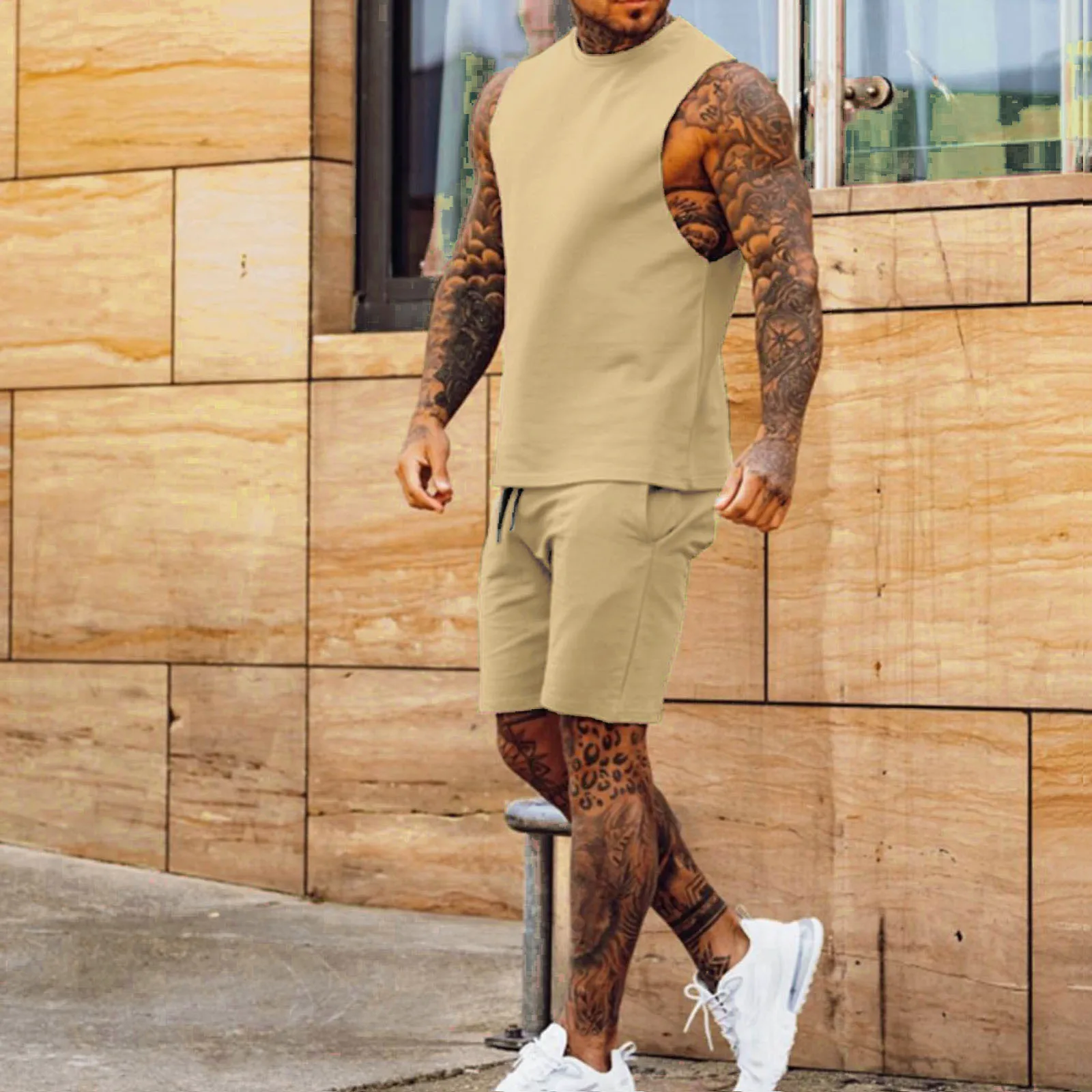 

Men T-Shirt Suits Tracksuit Tennis Shirt Shorts and T Shirt Set Set Outdoor Street Short Sleeve 2 Piece Clothing Sports Fashion