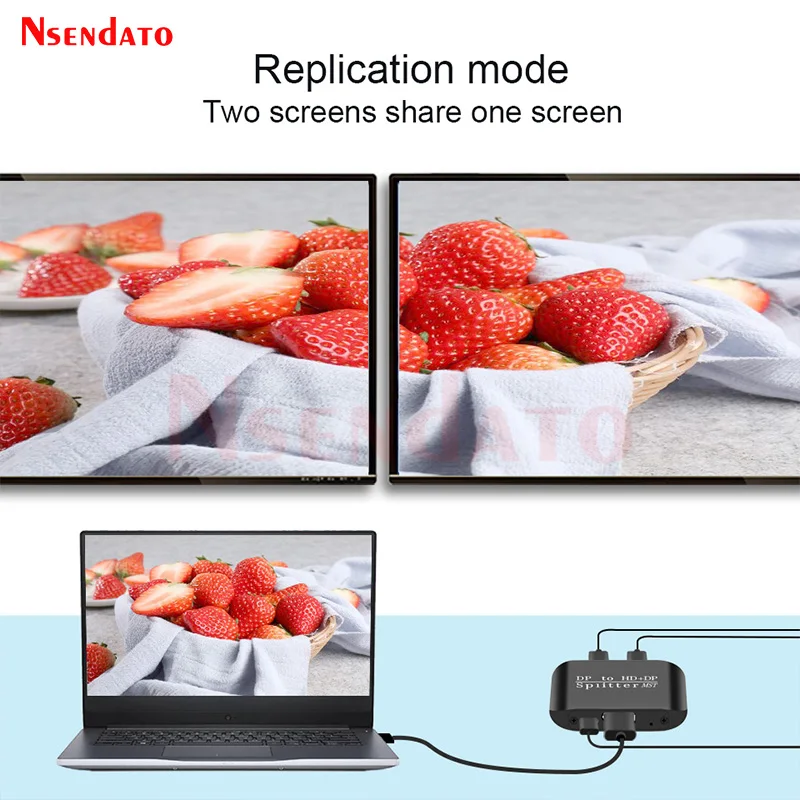 DP USB C To HDMI DP Splitter 8K DisplayPort Splitter 1 in 2 Out DisplayPort Splitter Adapter With MST for Dual Monitor Extended