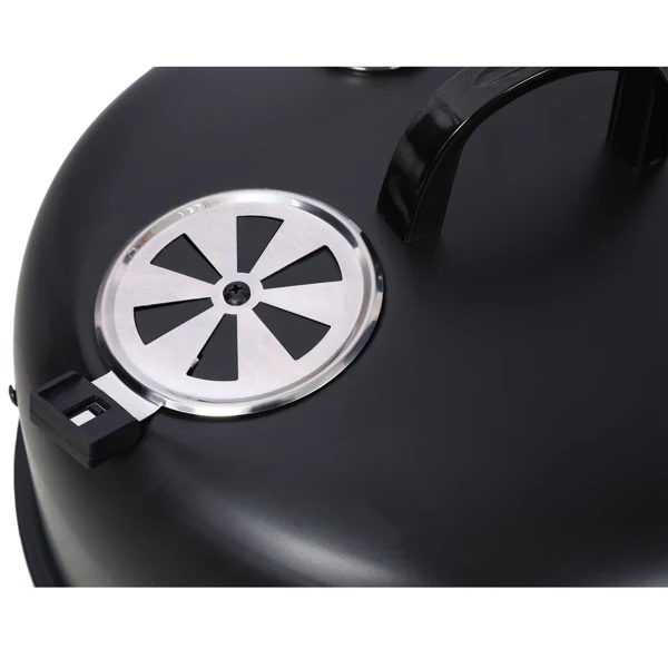 木炭烟熏烤架 木质烟熏烤架 户外烹饪 16 英寸垂直烟熏器 便携式烧烤架 适合露营，黑色-38