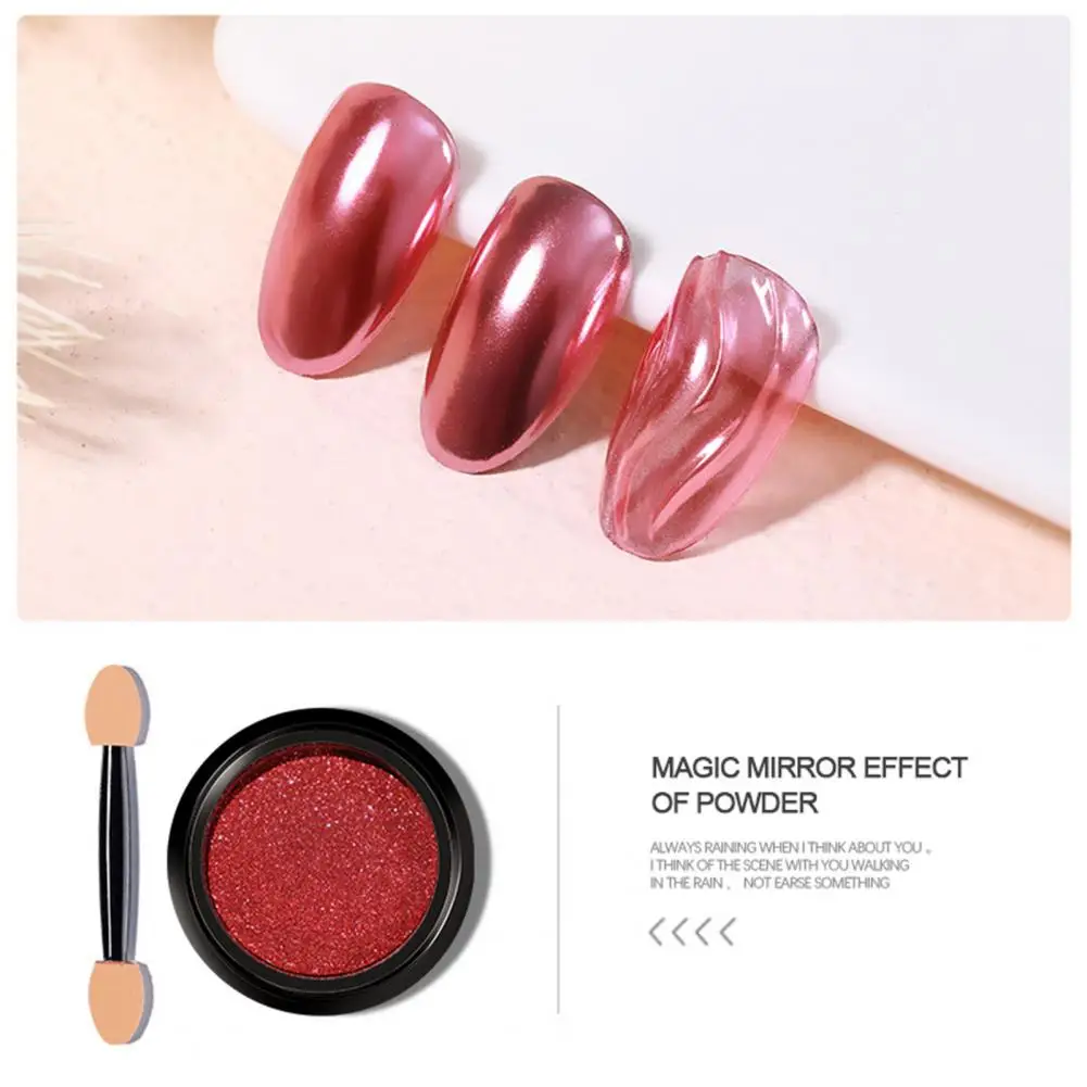 1 Set Fabulous Nail Powder Long-lasting Nail Mirror Powder No Irritation Manicure DIY with Brush