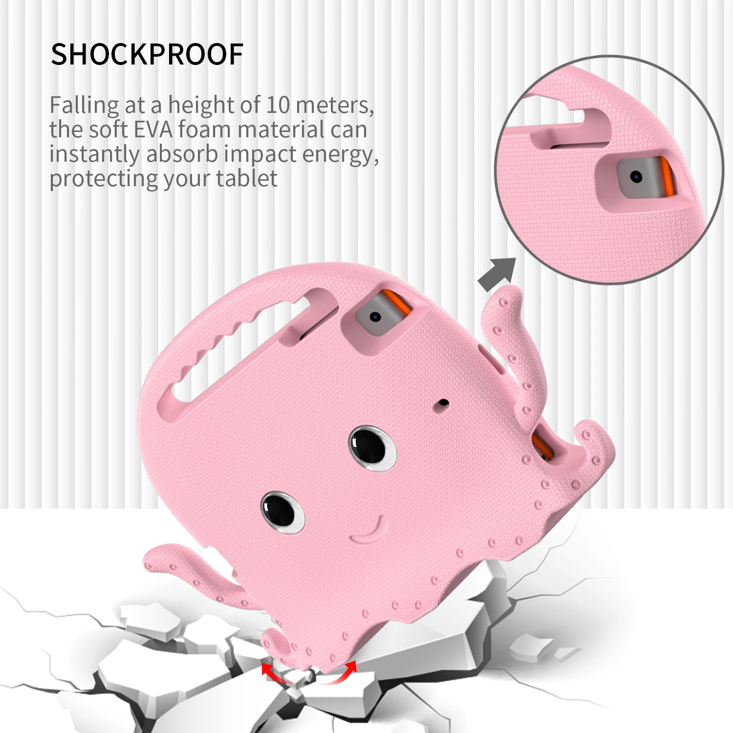 Children's Shockproof Protective Tablet Case with Handle - Cute Design