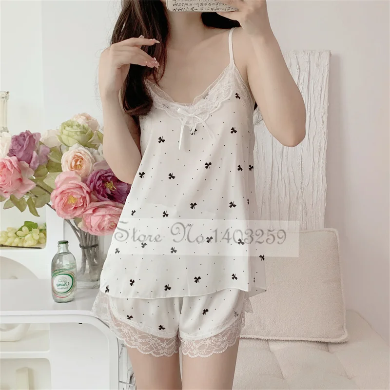 Spring trend pink ice silk high-end suspender pajamas main image 0