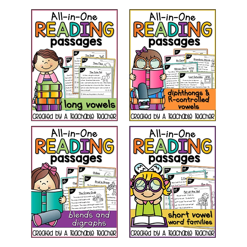 4books/set Phonics Reading Comprehension Passages practice phonics