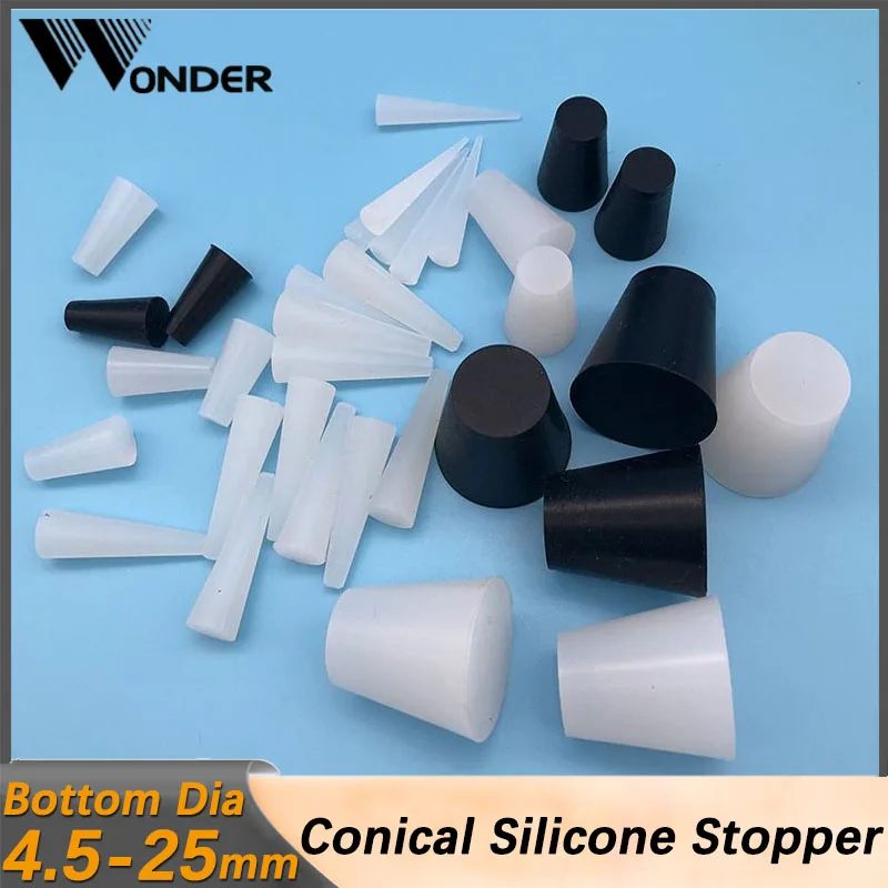 

Conical Silicone Stopper Rubber Hole Plugs Cylinder Plug Bottle Hole Seal Stoppers Bungs High Temp Sealing Tapered Stopper Plug