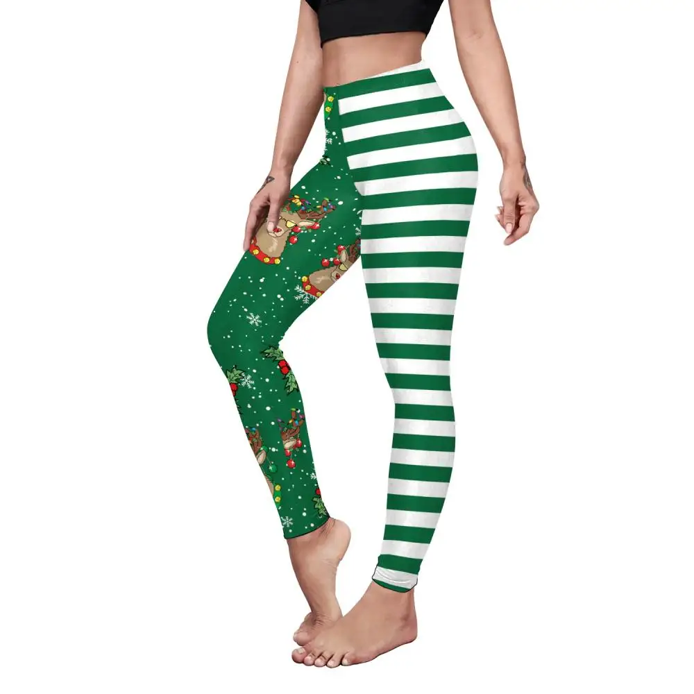 Nadanbao Rot Plaid Frauen Leggings Weihnachten Party Strumpfhosen Schwarz Grün Rot Streifen Elch Druck Hosen Mode Streetwear Weihnachten Geschenke – Detail 11