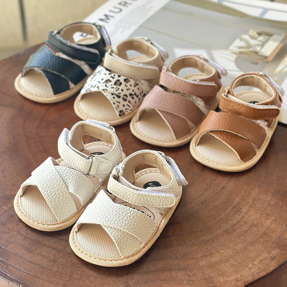 Baby Girls Boys Sandals Infant Summer Beach Shoes Anti Slip Rubber Sole Outdoor First Walking Crib Shoes 1