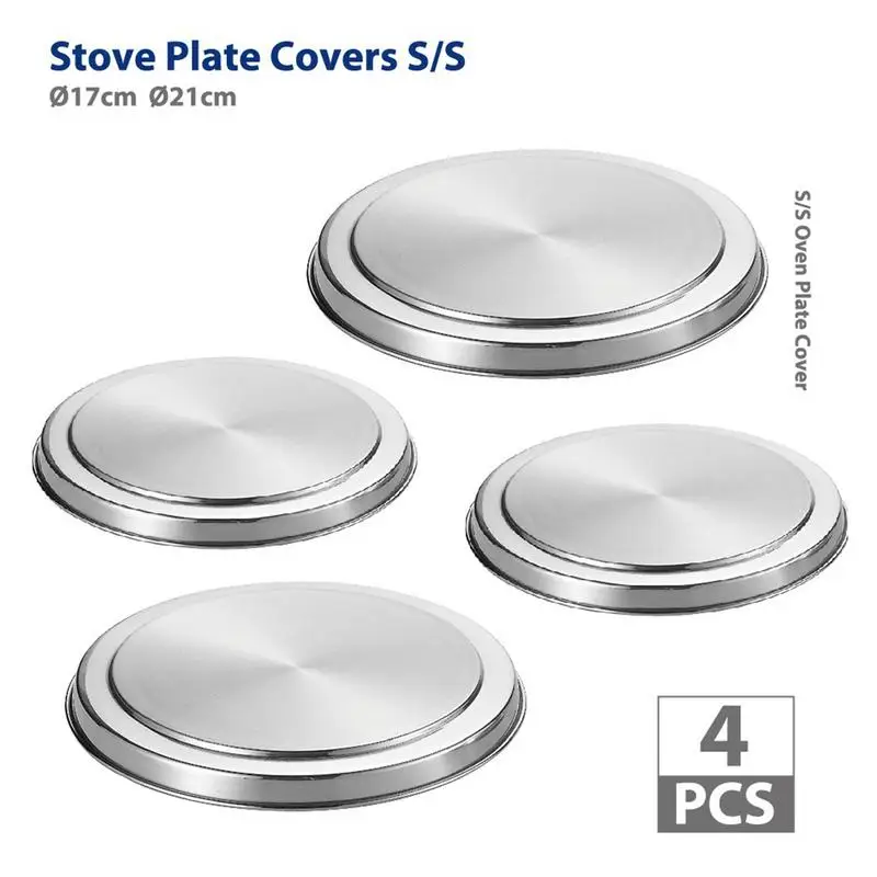 4pcsElectricStoveBurnerCoversRustproofStainlessSteelRoundOven
