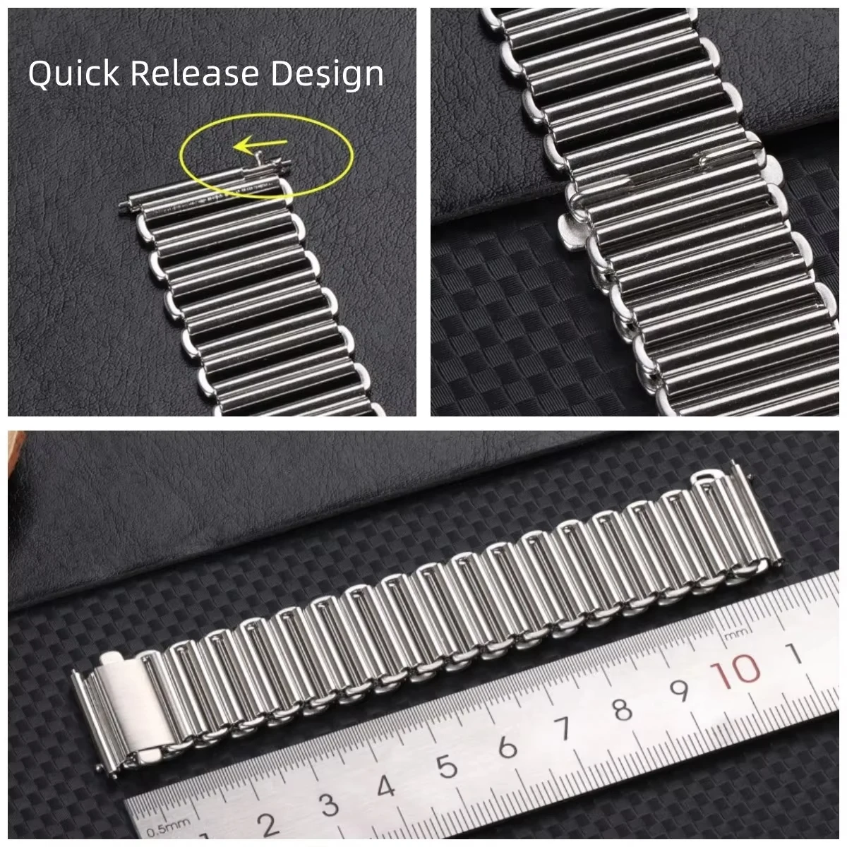 Premium Stainless Steel Quick Release Watch Strap - Universal Fit