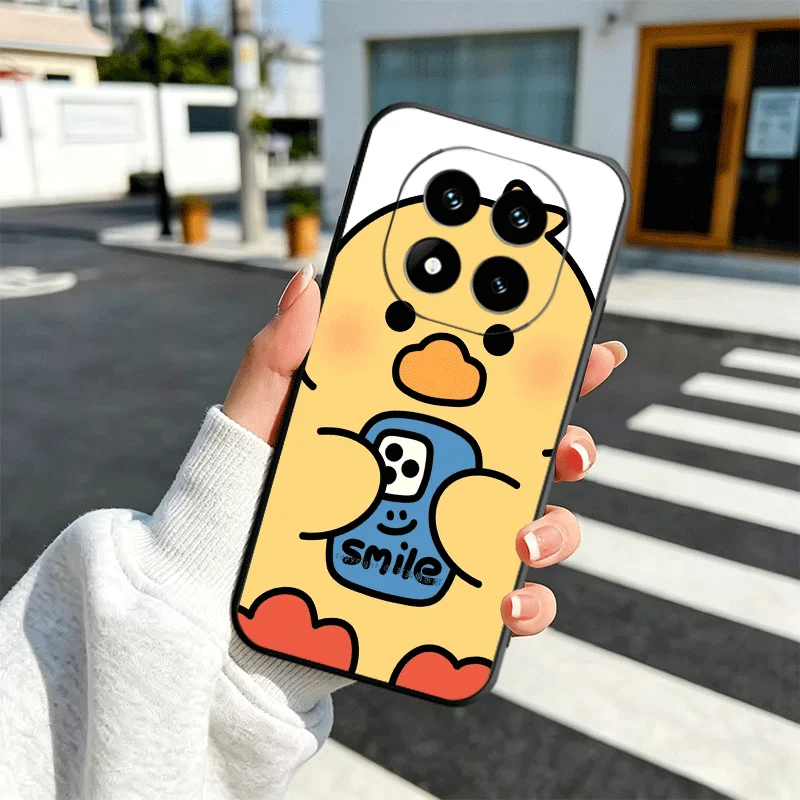 Cartoon Cute Duck Soft Black Phone Case Cover