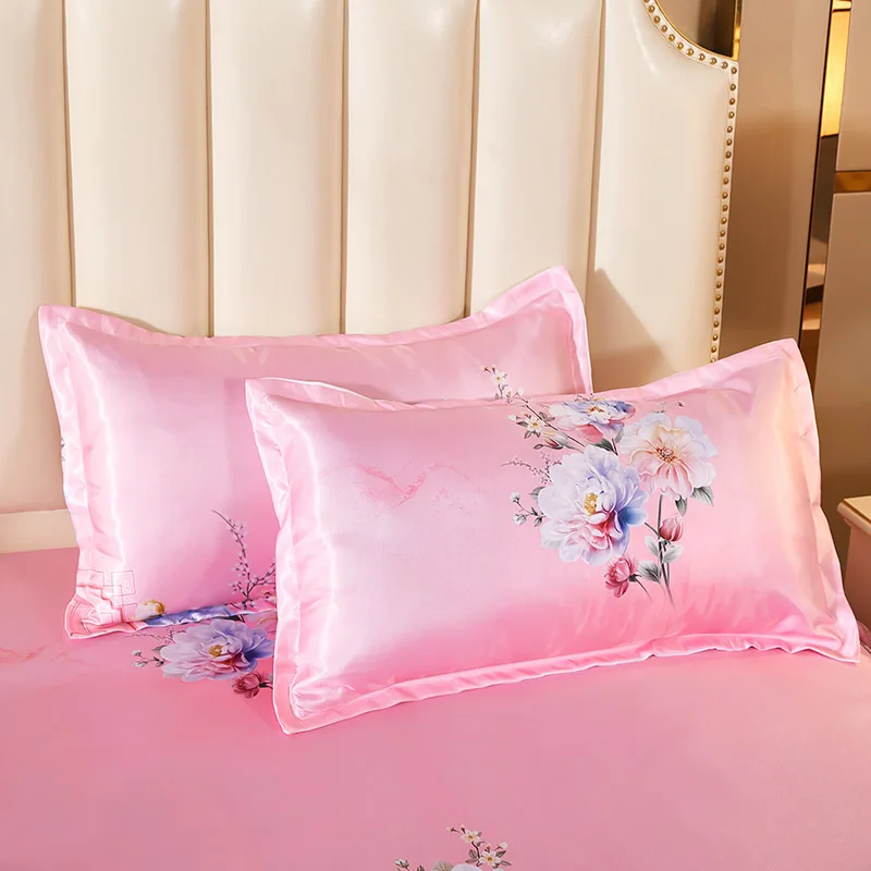 Elegant Floral Bed Skirts Ruffle 3pcs Cover Single Queen King Size Summer Cooling Bedding Bedroom Printing Mattress Protector 5