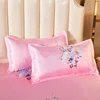Elegant Floral Bed Skirts Ruffle 3pcs Cover Single Queen King Size Summer Cooling Bedding Bedroom Printing Mattress Protector 5