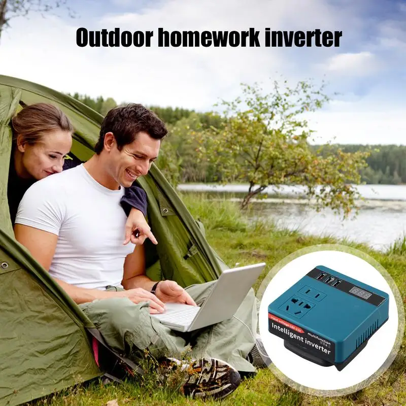 Portable Power Station Intelligent Battery Transformer With Current Display Charger Adapter Battery Powered Outlet For Outdoor