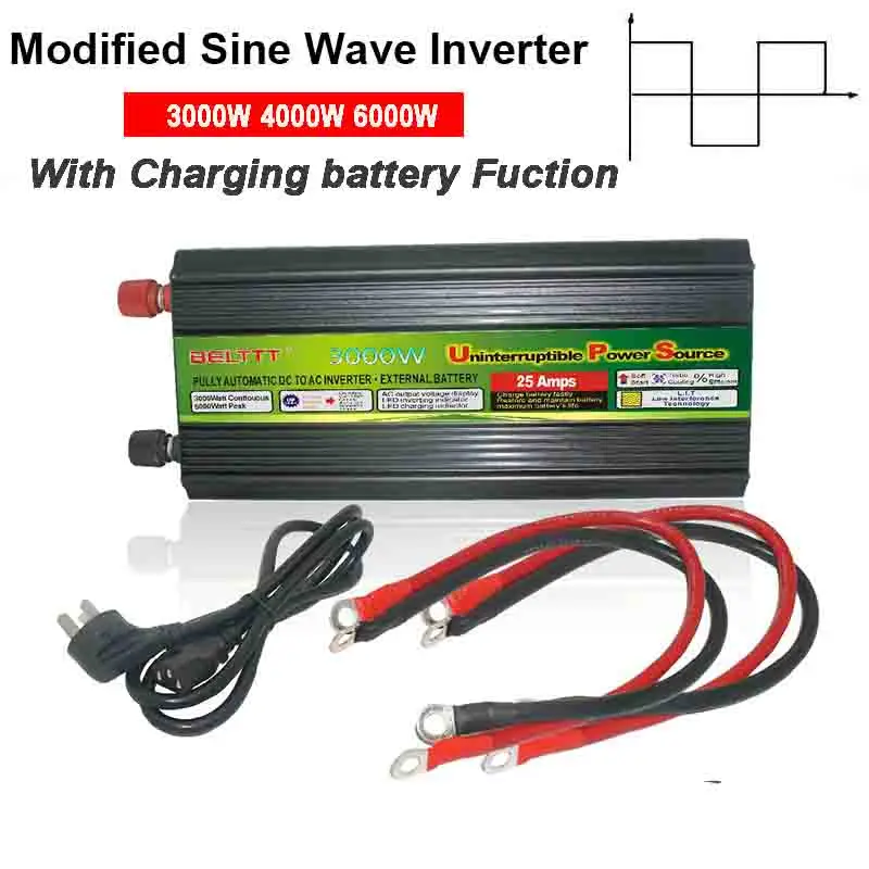 thumbnail image 2 of 6000W Power Inverter DC 12V To AC 220V 230V With AC Socket Converter For Home Outdoor Car Power 2 of 12