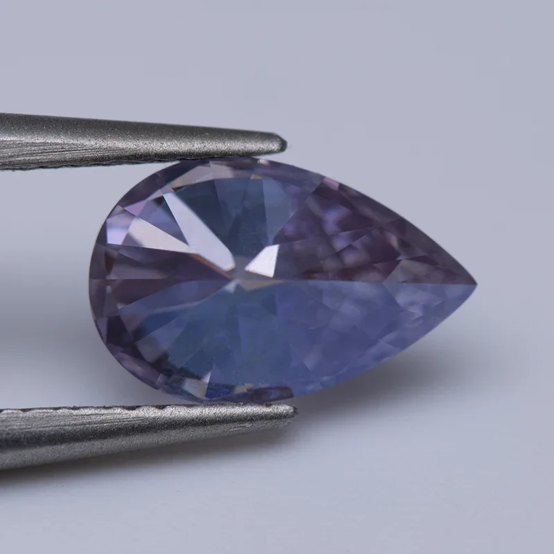 Moissanite Stone Pear Cut Light Purple Color  Lab Created Diamond DIY Woman Jewelry Making Materials with GRA Certificate