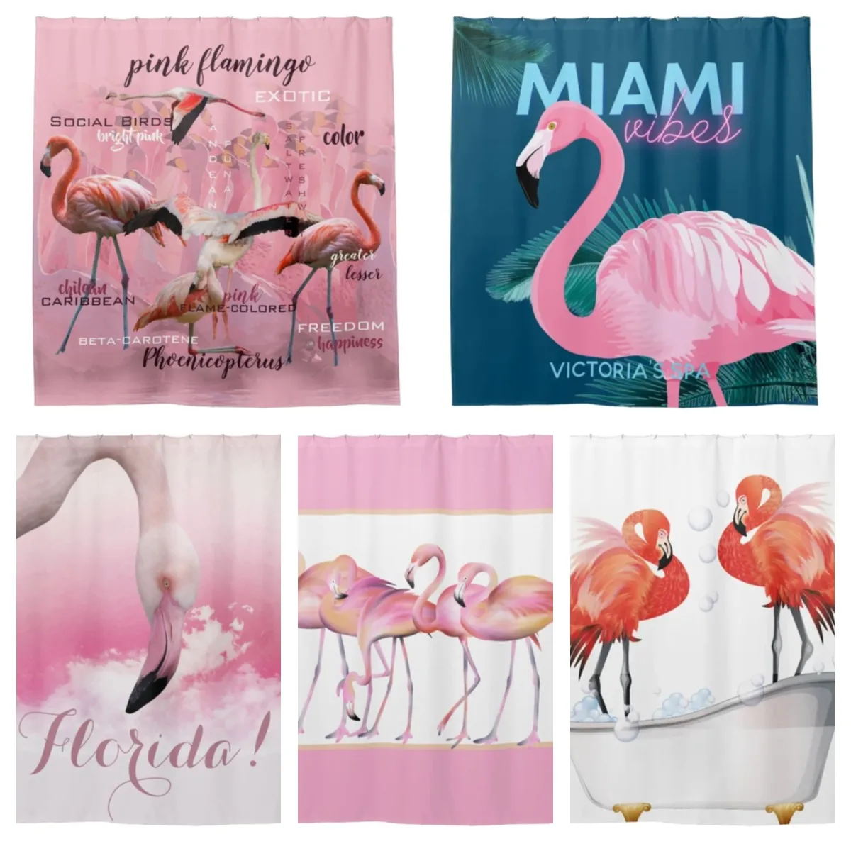 

Florida pink flamingo art deco shower curtain bathroom curtain with hook bathroom curtain l220cm flamingo shower curtain