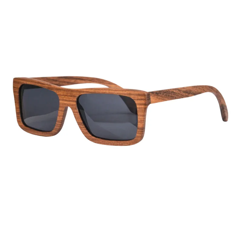 

Polarized Sunglasses Men Handmade Wood Vintage Square Sunglasses Y2k Spring Hinge Glasses Nature Pear Wood 6010