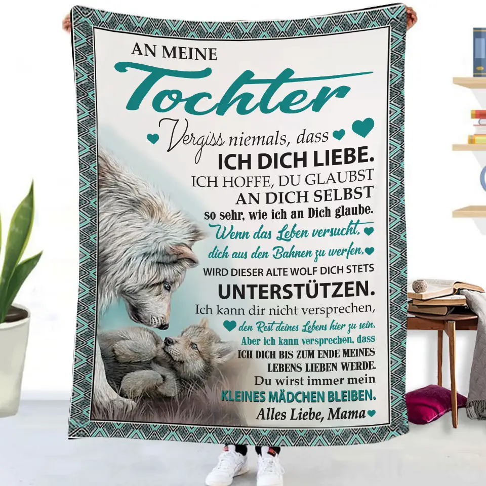 German To My Daughter Son Letter Gift HD-Decke, weiche Überwurfdecke für Zuhause, Schlafzimmer, Bett, Sofa, Picknickdecke, Kinderdecke – Detail 23