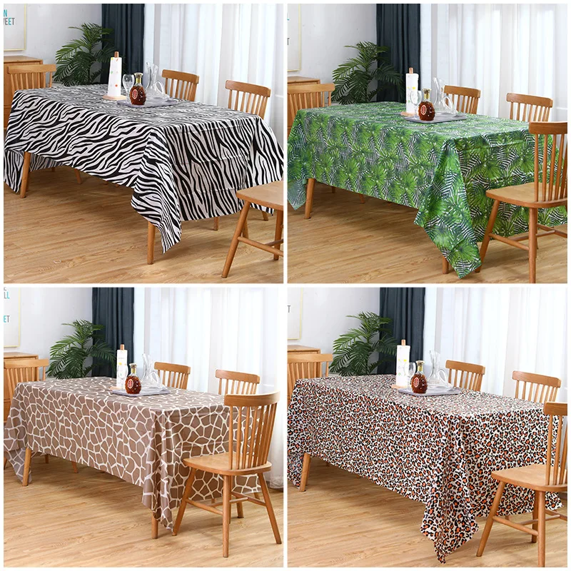 

Disposable Tablecloth Waterproof Oil-proof Girl Birthday Decor Wild One Jungle Safari Birthday Party Decorations for Kids Boy