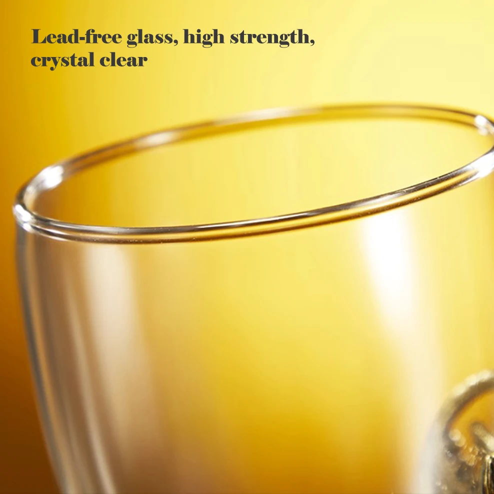 Creative crayfish beer-glass, Large capacity glass beer tumbler for home bar, Fashionable beer-mug gift box Packaging, 420ml