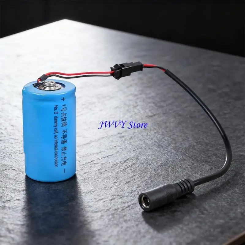 573A Nicht funktionsfähiger LR20 D-Zellen-Ersatzeinheits-Dummy-Batterieadapter mit 5,5 x 2,1 mm Buchse für Netzteile – Detail 7