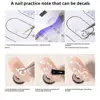 12Pcs Nail Art Training Card Reusable Nail Design Practice Sheet Fingernail Pattern Template Exercise Book Manicure Drawing Tool 4