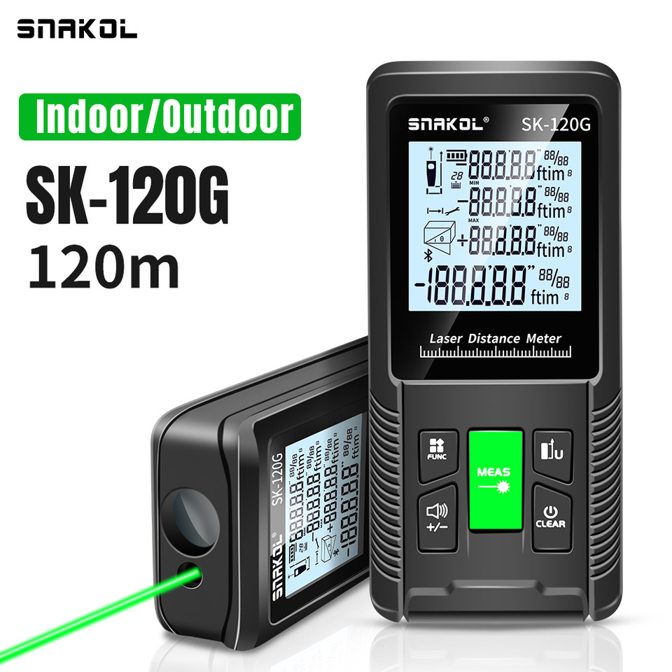 Snakol 40/50/70/100/120M Green Red Laser Rangefinder Distance Meter Laser Tape Range Finder Building Electronic Ruler