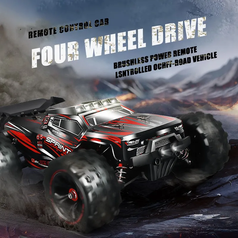 1:16 LED 리모컨 자동차 4WD RC 자동차, 고속 드리프트 몬스터 4x4 트럭, Wltoys 124017 장난감, 85 km/h 또는 50 km/h