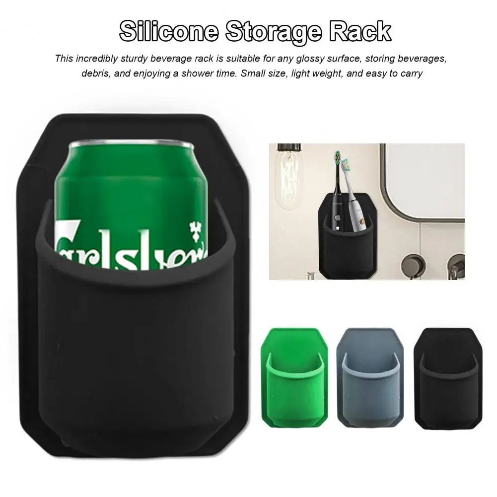 Storage Rack Cup Storage Shelf Bathroom Beverage Holders Paste Shower Beer Wine Racks with Good Toughness Portable Cup for Home